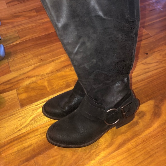 Crown Vintage Shoes Crown Vintage Black Boots Sz 8 Wide Calf Poshmark